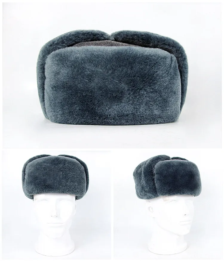 Reproduction Of Soviet Union Russian Ushaka Cotton Hat M69 Red Army Star Grey Winter Hat Plucked Lei Feng Hat