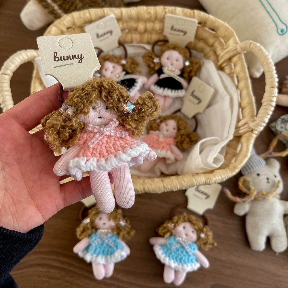 Hair Scrunchie Cartoon Crochet Dress Curly Doll Cute Princess Sweet High Elastic Gentle on Hair Multicolor Lightweight Medium