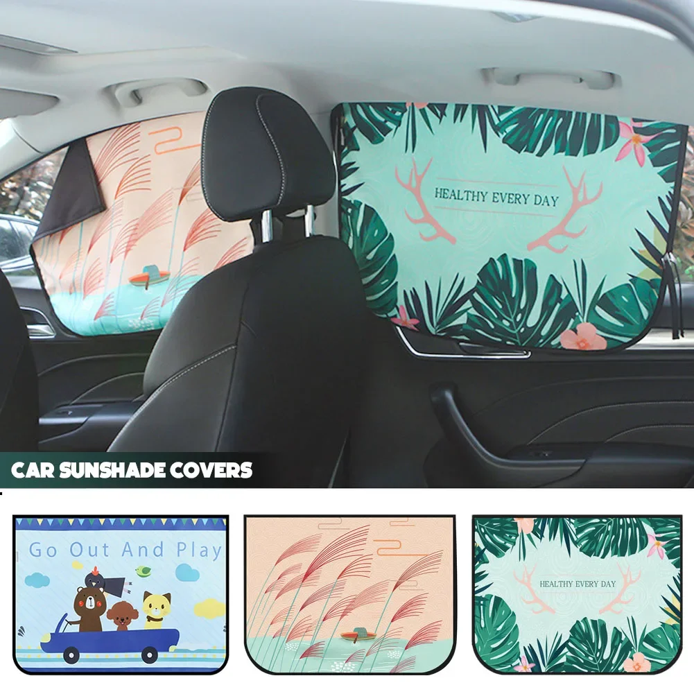 Cortina magnética para ventana de coche, parasol Universal de dibujos animados, protección UV para niños y bebés