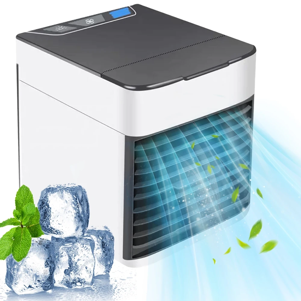 Mini Ar Condicionado Portátil Arctic Air Cooler Umidificador Climatizador Luz Led USB，Três velocidades do vento