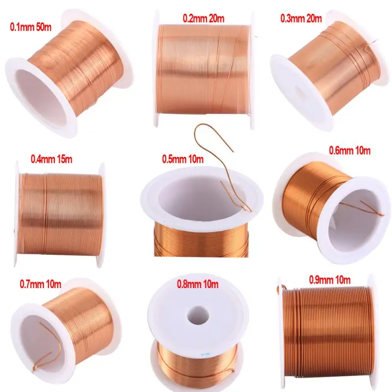 Dia 0.1mm -1mm kabel drut miedziany drut magnetyczny emaliowany zwój drutu miedzianego cewka drut miedziany Length10-100m