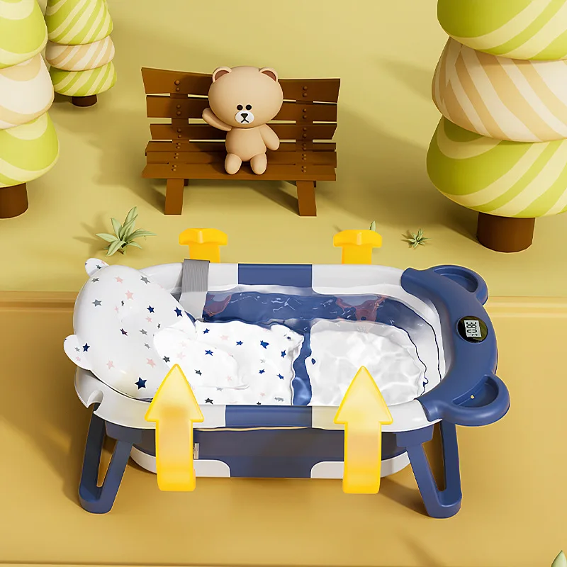 Household bby bathtub, large foldable bby bathtub, can sit and lie down, and feels warm. Newborn children's bathtub, bath buck