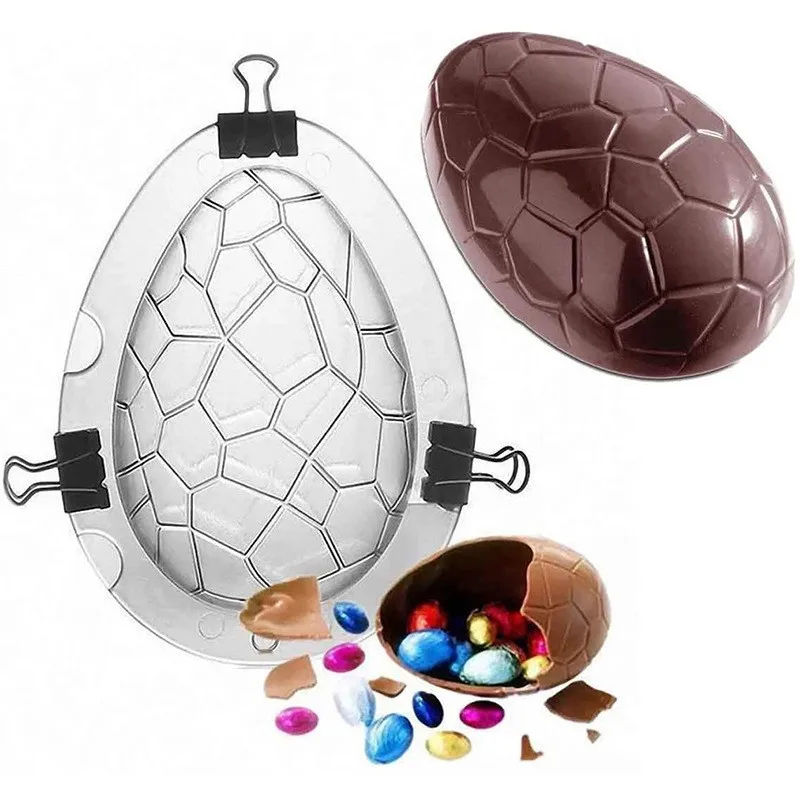 Molde Acrílico 3D para Huevos de Pascua, Molde para Chocolate, Huevos de Dinosaurio, Moldes para Pasteles, Herramientas para Decoración de Pasteles de Boda y Cumpleaños H640