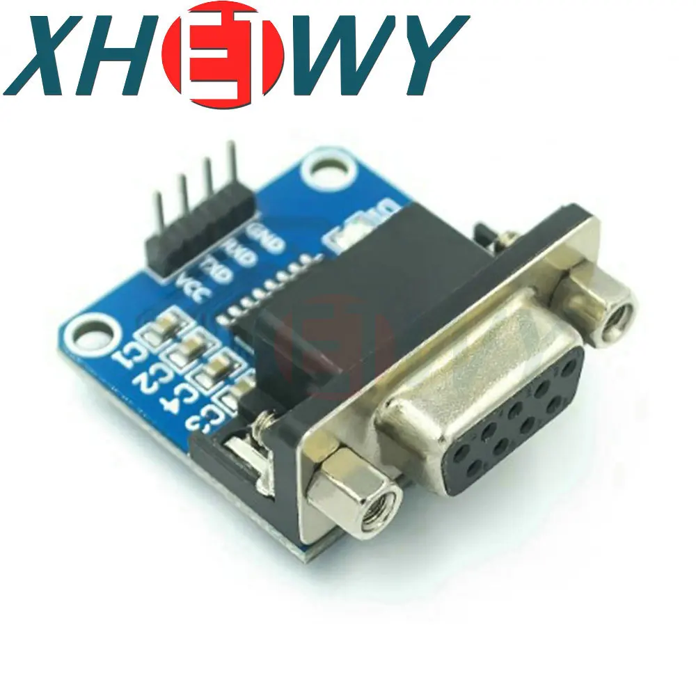 Conector hembra DB9 MAX3232 RS232 a TTL, módulo convertidor de puerto serie 3,3 V-5,5 V, placa MAX232 intermitente, RS232 a TTL, desbrozadora