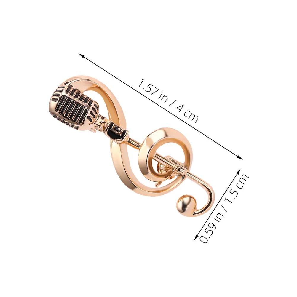 5Pcs Retro Music Lover Brooch Pin Set Microphone and Musical Metal Brooches for Jackets Bags Lapels Daily Wear