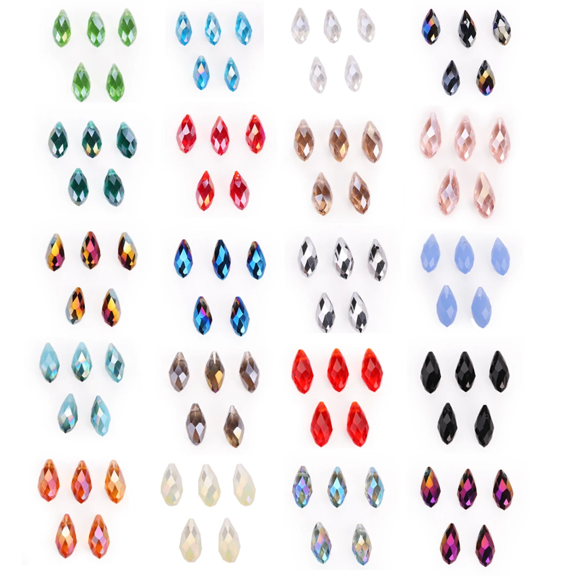 10Pcs 10x20mm Teardrop Crafts Crystal Diy Charms Faceted Spacer Bead Jewelry Making Finding Loose Beads Glass Drop Pendant