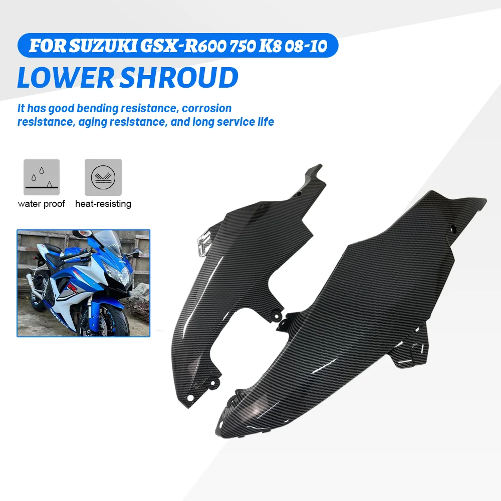 For Suzuki GSX-R600 GSXR600 GSX R750 GSX-R750 GSX R600 750 K8 2008 2009 2010 Motorcycle Lower Shroud ABS Carbon Fiber Pattern