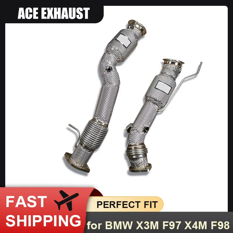 

ACE Exhaust Downpipe for BMW X3M F97 X4M F98 S58 3.0T High Flow Exhaust Pipe with Heat Shield SUS304 Exhaust Systems with OPF