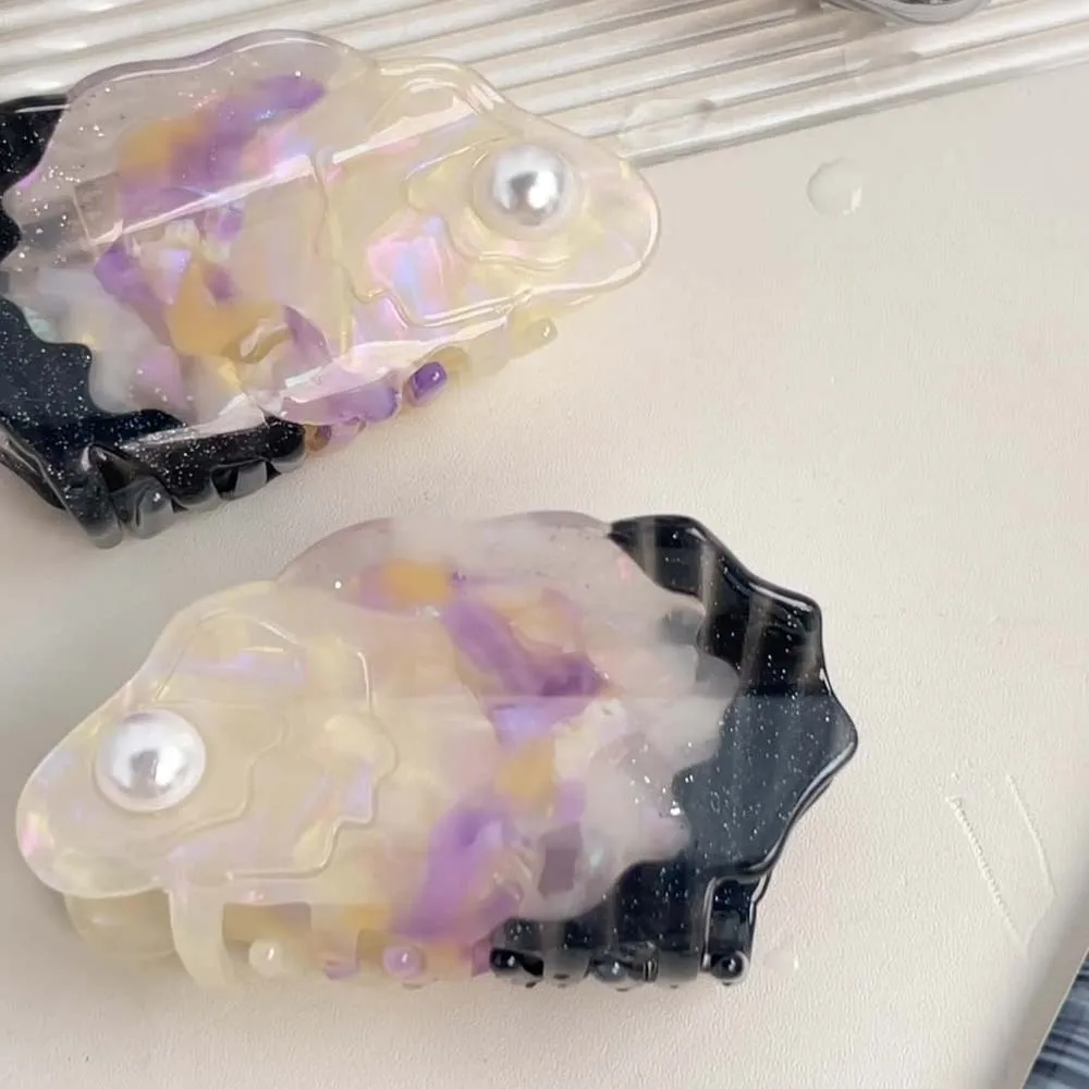 

Simple Sweet Acetic Acid Hair Claw Acrylic Bead Oyster Shark Clip Korean Style Ocean Series Squid Hair Claw Beach