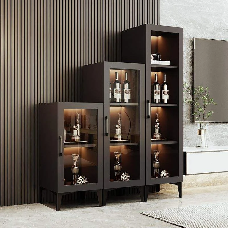 

High-grade retractable corner white panel built-in locker luxury modern multi-layer bar wine adjustable home