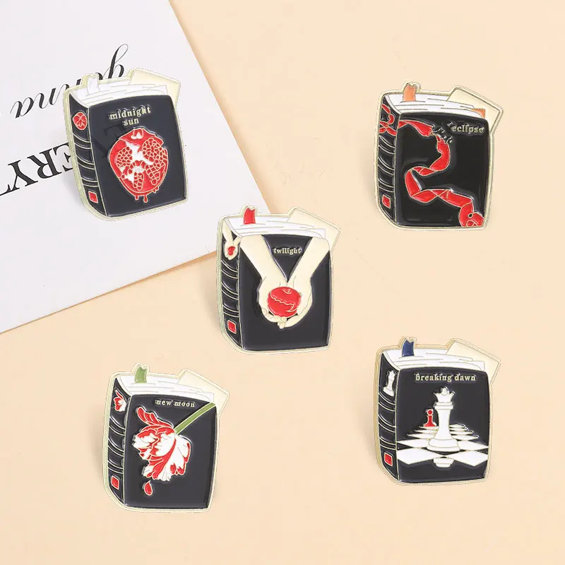 Fantasy Vampire Novel Enamel Pins Apple Chess Tulip Vampire Family Human Love Story Brooches Lapel Badge Jewelry Fans Gifts