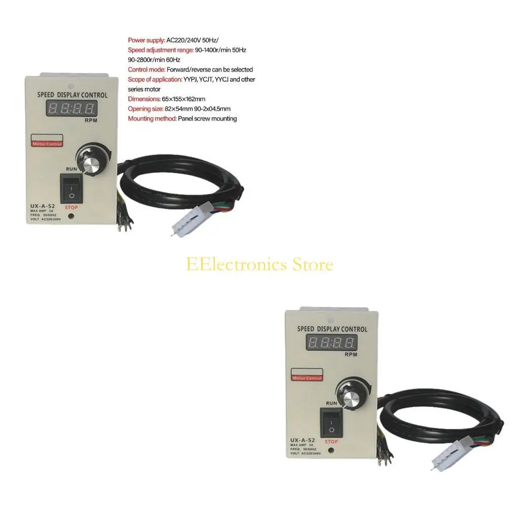 B03C UX-A-52 LED Display Motor Speed Controller 400W AC220V 50/60Hz Motor Speed Regulator for Forward and Backward Control