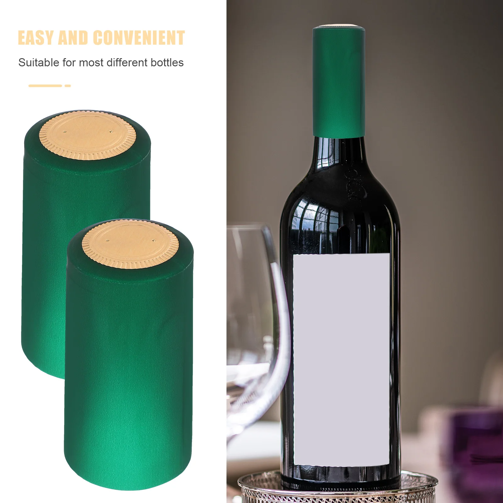 

60Pcs Wine Bottle Heat Shrink Capsules Easy to Use Practical Gift for Wine Lovers Stylish and Functional Shrink Caps for