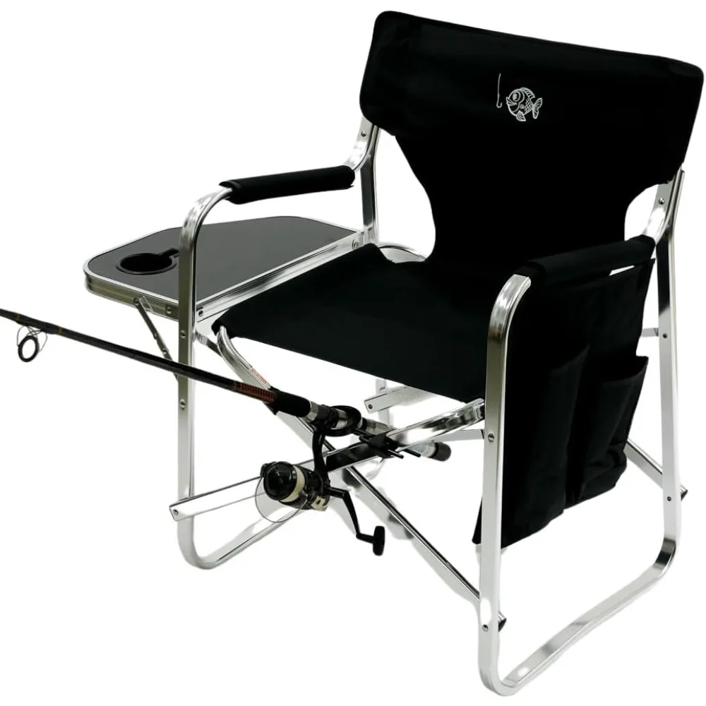 

CQ Premium Director Fishing Chair with Rod Holder - Folding Aluminum Chair