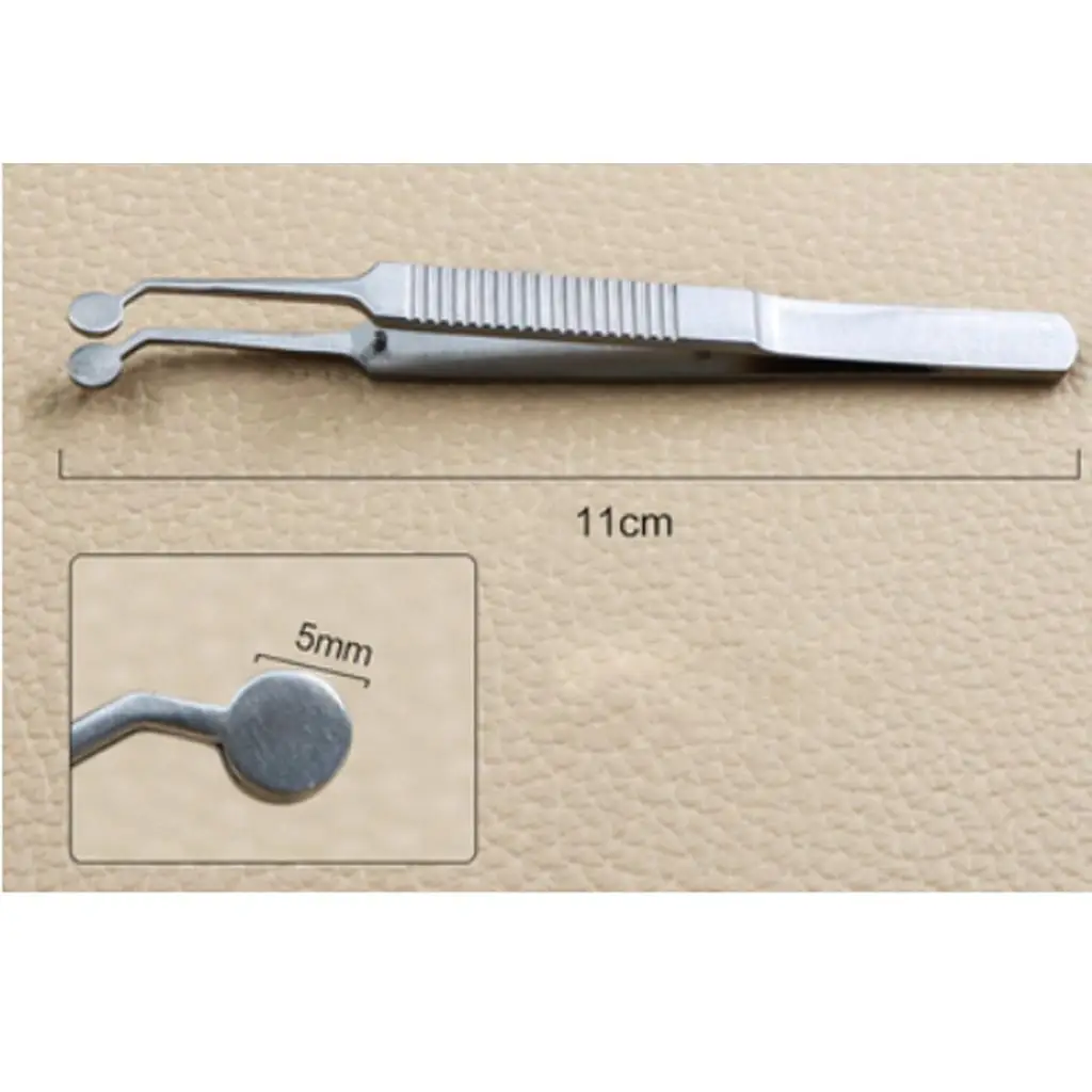 Silver Stainless Steel Meibomian Gland Forceps Round Head Eyelid Massage Tweezers Ophthalmic Instruments for Spa
