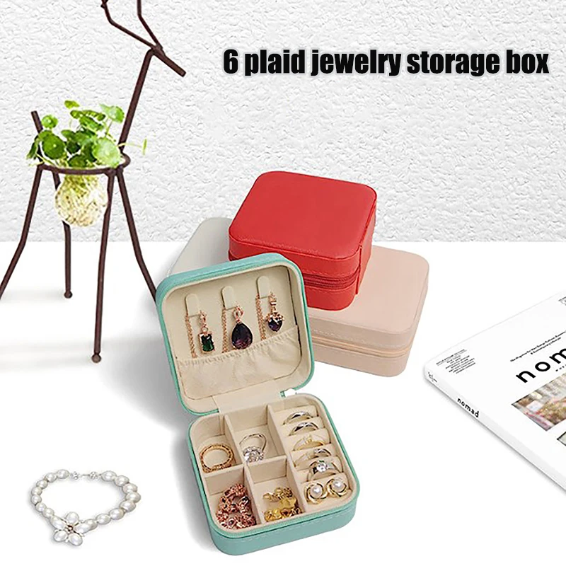 Portable Travel Display Jewelry Case Boxes Earring Ring Display Organizer Box Necklace Ring Portable Jewelry Box Gift For Girl