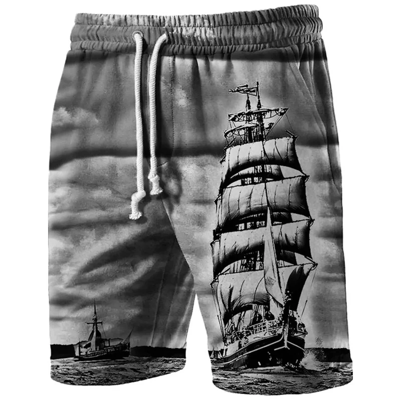 Retro 3D Sports Fast Drying Breathable Men's and Women's Parent-child Leisure Fitness Training Vacation Children's Beach Shorts
