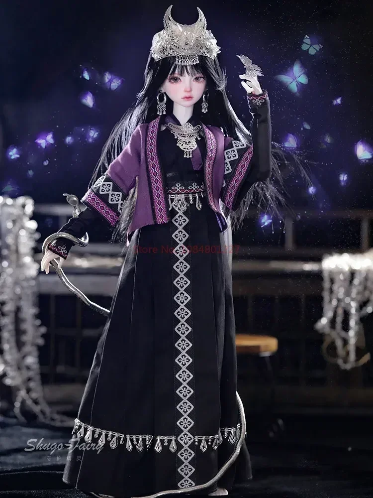 1/4 Bjd Doll Shugafairy Kaka Bubo Unique Minority Miao Girl  resin Figure Exquisite Collection Ball Jointed Dolls Kids Toy Gift