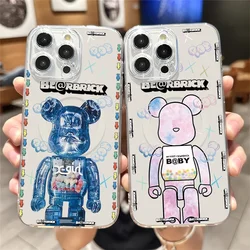 MINISO Cool B-BearbrickS Phone Case for iPhone Plus 11 13 12 14 15 16 Pro Max Transparent Shell Magsafe Magnetic Wireless Cover