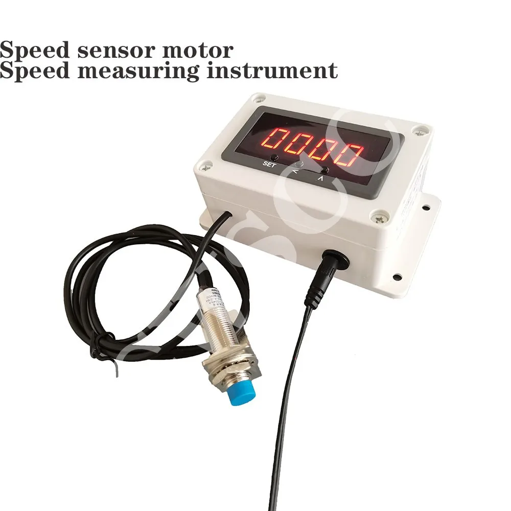 Speed sensor motor speed measuring instrument electronic digital display hall magnet induction low speed overspeed tachometer