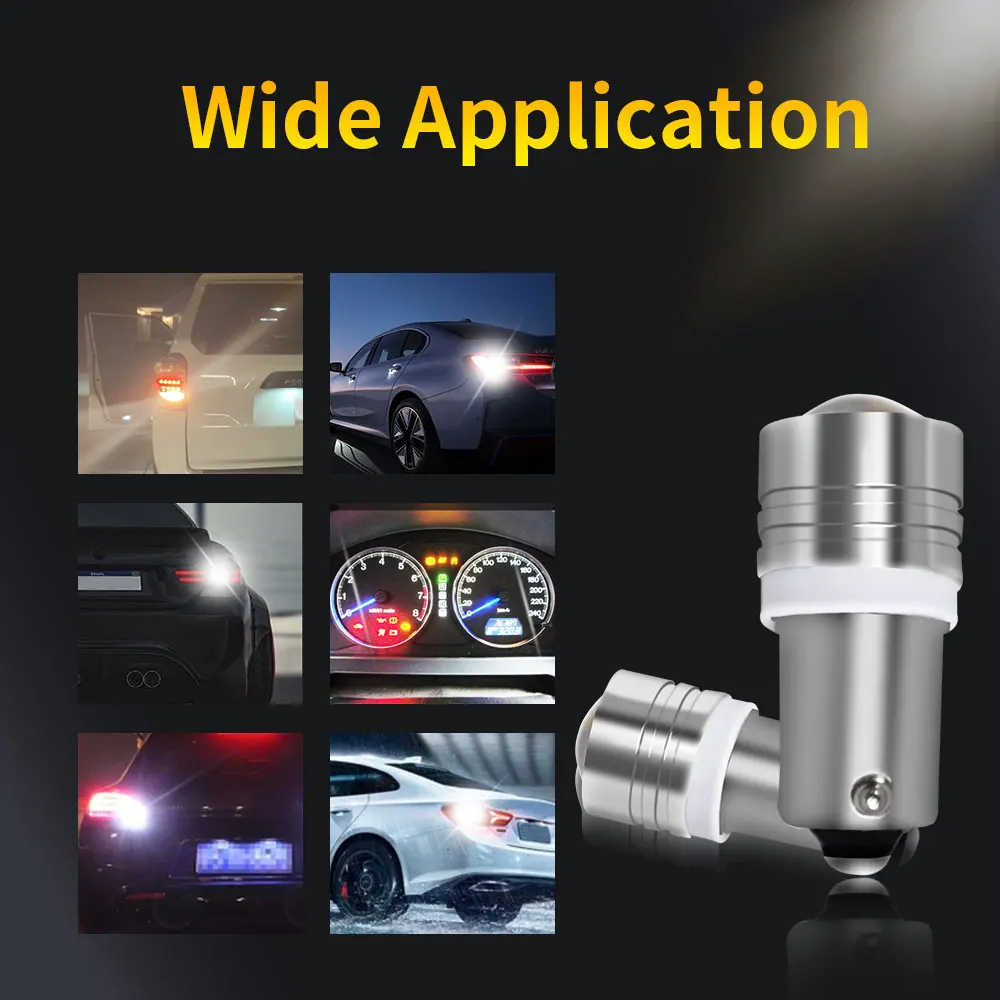 2/10/20 قطعة LED COB عدسة T11 BA9S T4W H5 64111 180 درجة المقبس لمبات 12 فولت التوصيل والتشغيل فرامل السيارة عكس محرك وقف بدوره إشارات #3