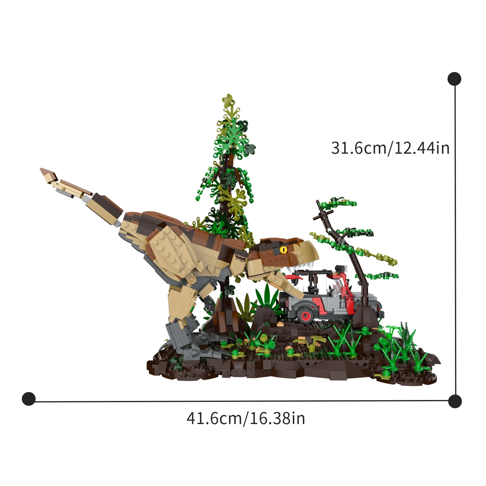 ตัวต่อไดโนเสาร์ 1555 ชิ้น ชุดตัวต่อไทแรนโนซอรัส เร็กซ์ ของเล่นเด็กผู้ชาย ของขวัญคริสต์มาสสำหรับเด็ก