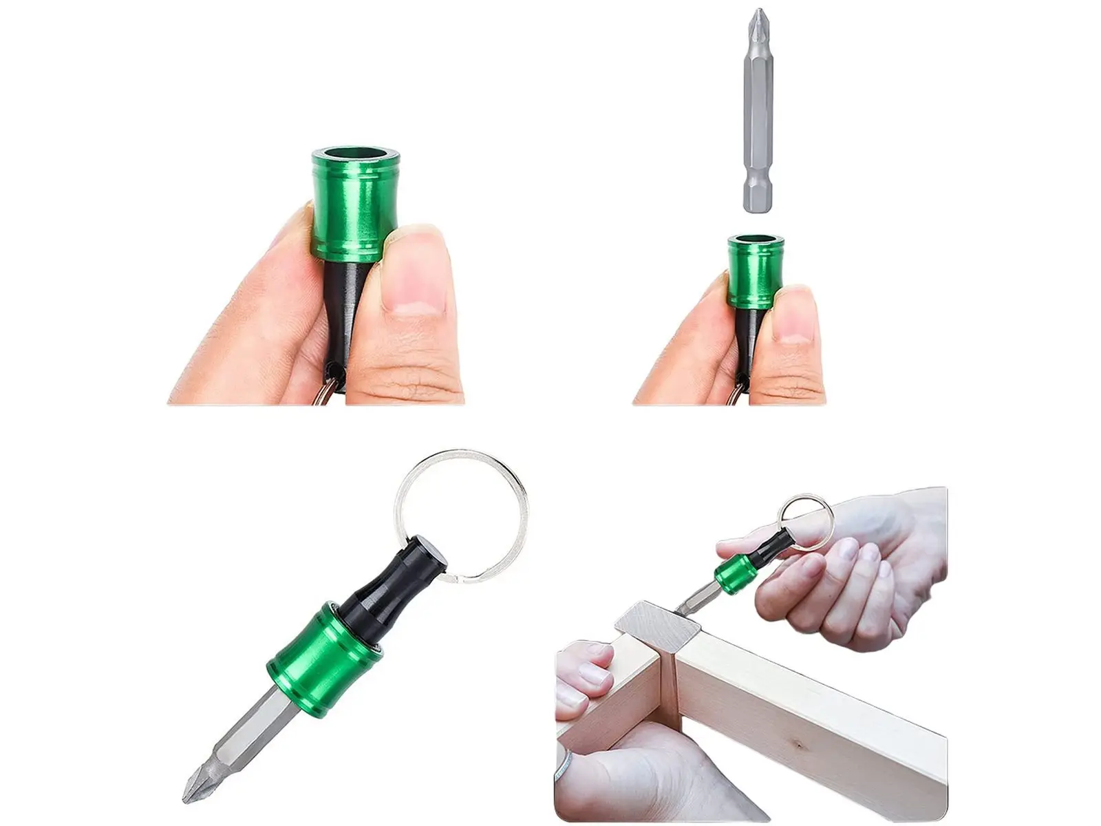 6Pcs 1/4inch Hex Shank Screwdriver Bits Holder Extension Bar Drill Screw Adapter Quick Release Keychain Easy Change