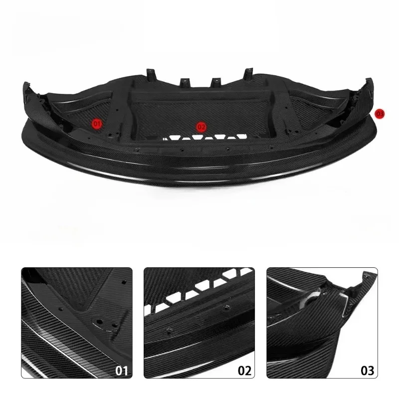 Dry Carbon Fiber GT4 Style Front Bumper Underguard Front Diffuser Lip Body Kit Front Deflector for  G80 G82 M3 M4