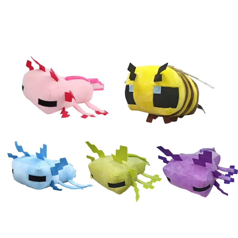 Axolotl Plush Toys Creeper Spider Enderman Wolf Bat Zombie Dragon Cartoon Plush Doll Stuffed Toys Gift for Children Kids