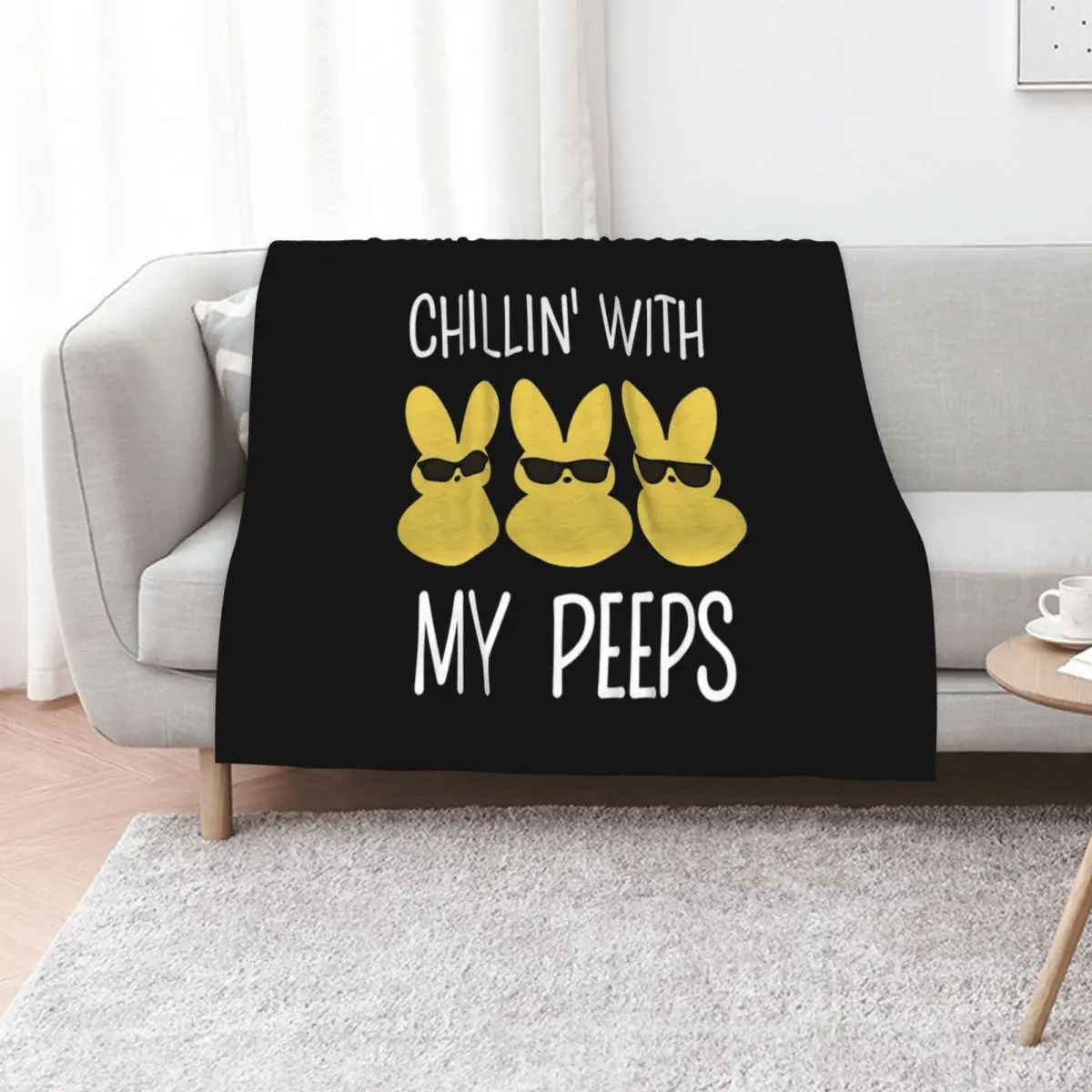 chillin' with my peeps easter kids Throw Blanket christmas decoration Blankets For Baby Personalized Gift Custom Beach Blankets