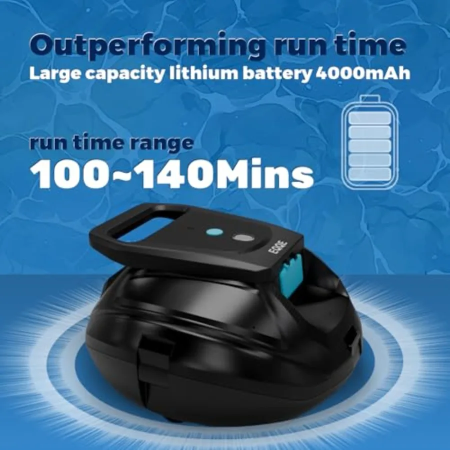 SP1 Pro Robotic Pool Cleaner مكنسة كهربائية لاسلكية لحمام السباحة مع وقت تشغيل 120 دقيقة وشحن سريع 2.5 ساعة مثالية لحمامات السباحة حتى 860 قدم مربع