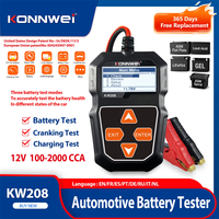2025 KONNWEI KW208 12V Car Battery Tester Automatic Smart Auto Battery Analyzer 100 To 2000CCA Cranking Car Battery Tester Tool