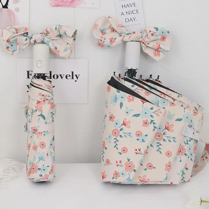 UVカット傘 ブラック グルー サニー レイン 両用傘 小型 フレッシュ イエロー フラワー サンシェード 家庭用 日常傘