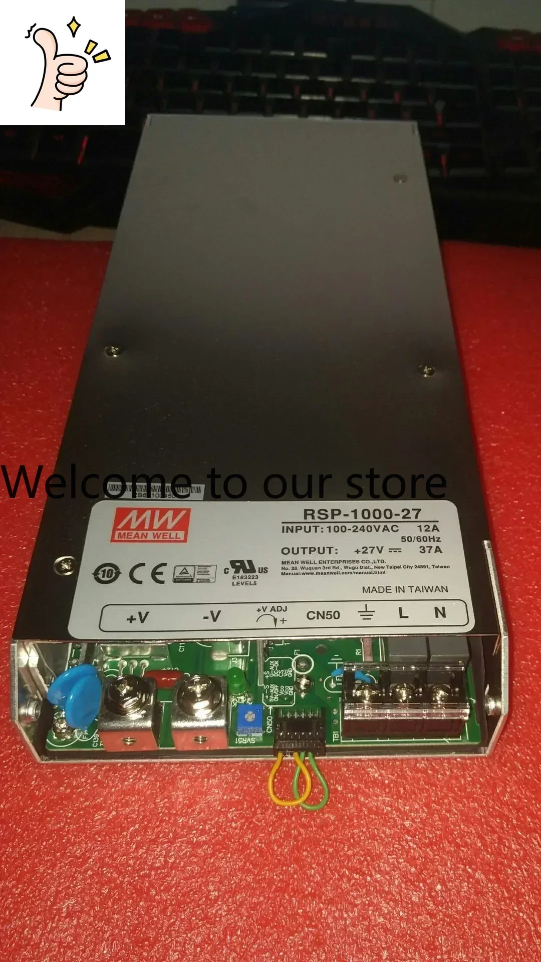2025 Taiwan Mingwei PFC Adjustable Voltage Parallel Power Supply RSP-1000-27 1000W 27V37A New