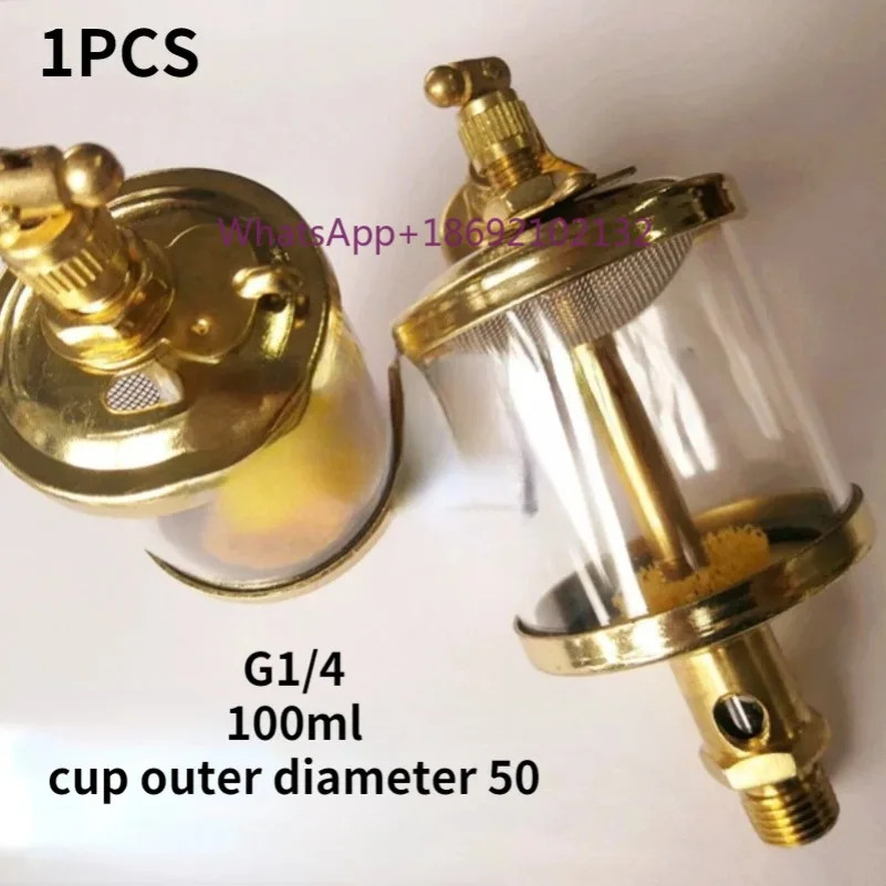 Copper Plating Sight Gravity Drip Feed Oiler Lubricator Needle Valve Oil Filling Cup M10G1/8
