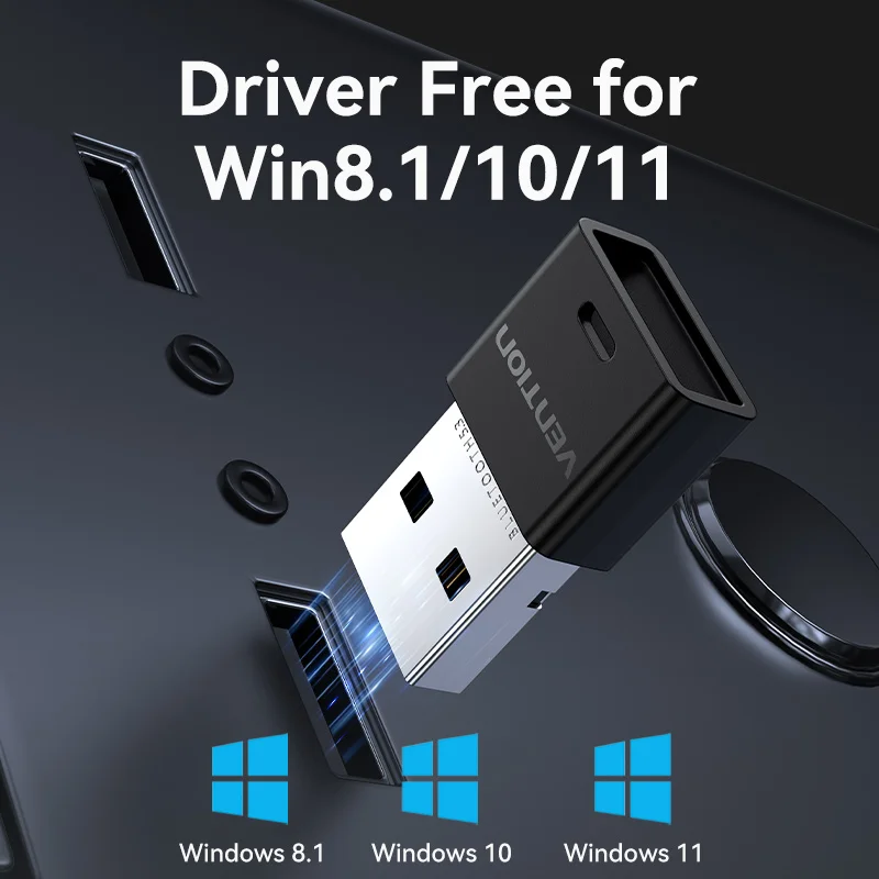 Vention USB 블루투스 5.0 5.3 동글 어댑터, 에어팟 PC 프린터 스피커 마우스 음악 리시버 송신기 aptx 어댑터