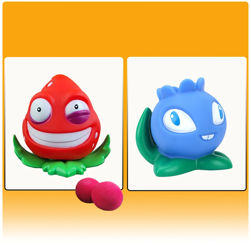 딸기 신규 식물 대 좀비는 부드러운 고무 장난감 장면, 슈터 게임 및 생일 선물용 장난감입니다.