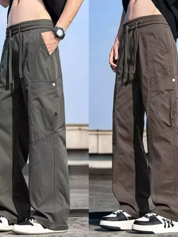 

Весенне-летние тонкие прямые брюки-джат, мужские лоскутные функциональные спортивные рабочие брюки, длинные брюки, повседневные брюки