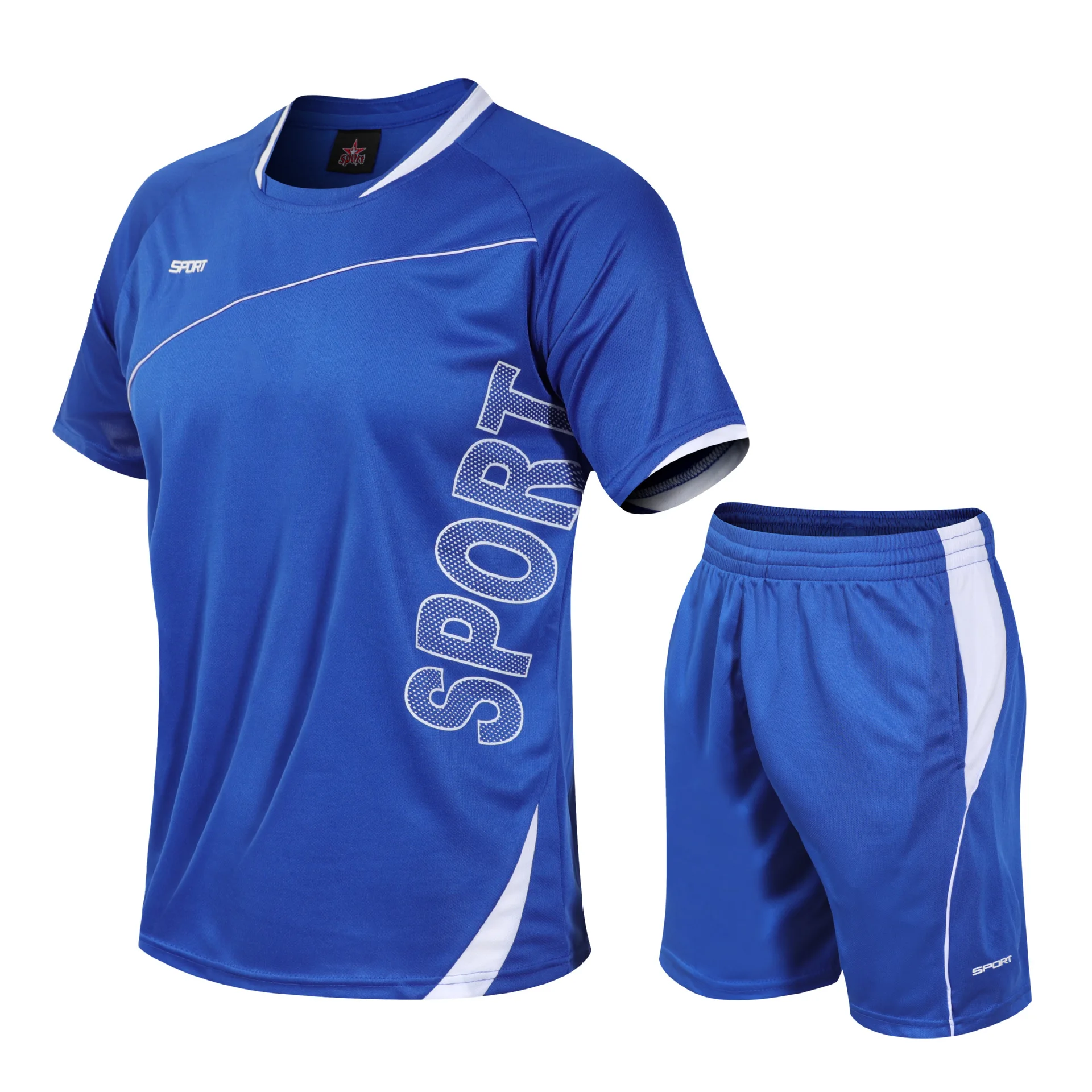 Running Man Sweatsuit Set Sports Shorts Short Sleeve t Shirt 2 Pieces Gym Exercise Casual Suit Soccer Football Sportswear New