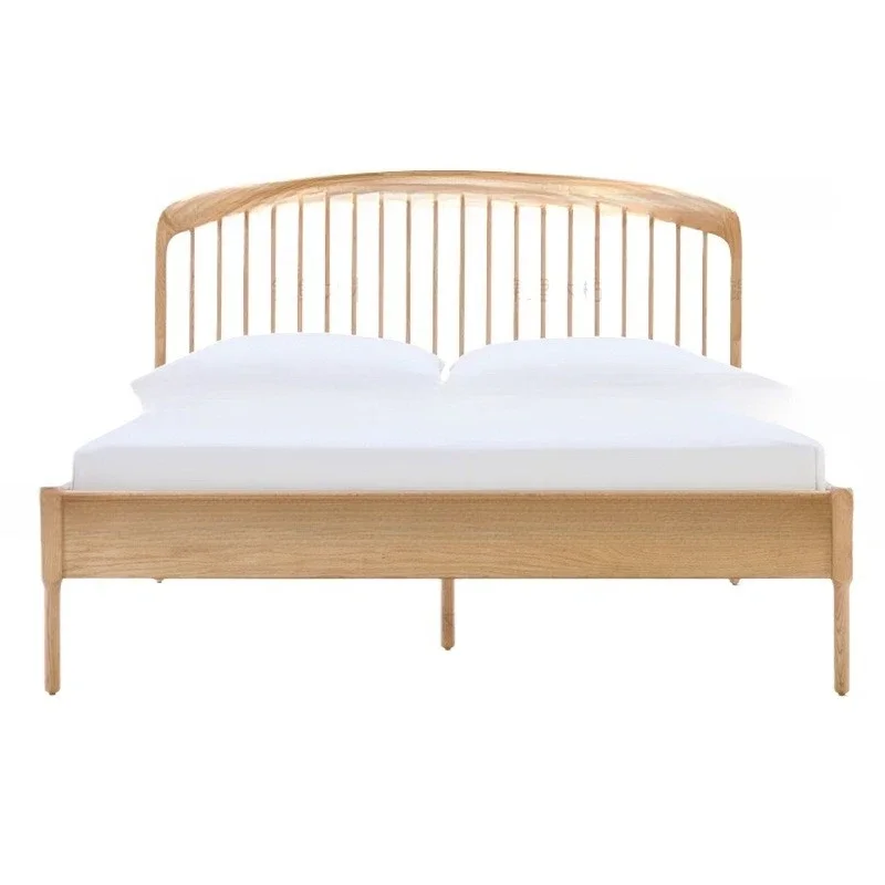 Nordic modern solid wood simple oak Windsor double bed small master bedroom 1.5 meters