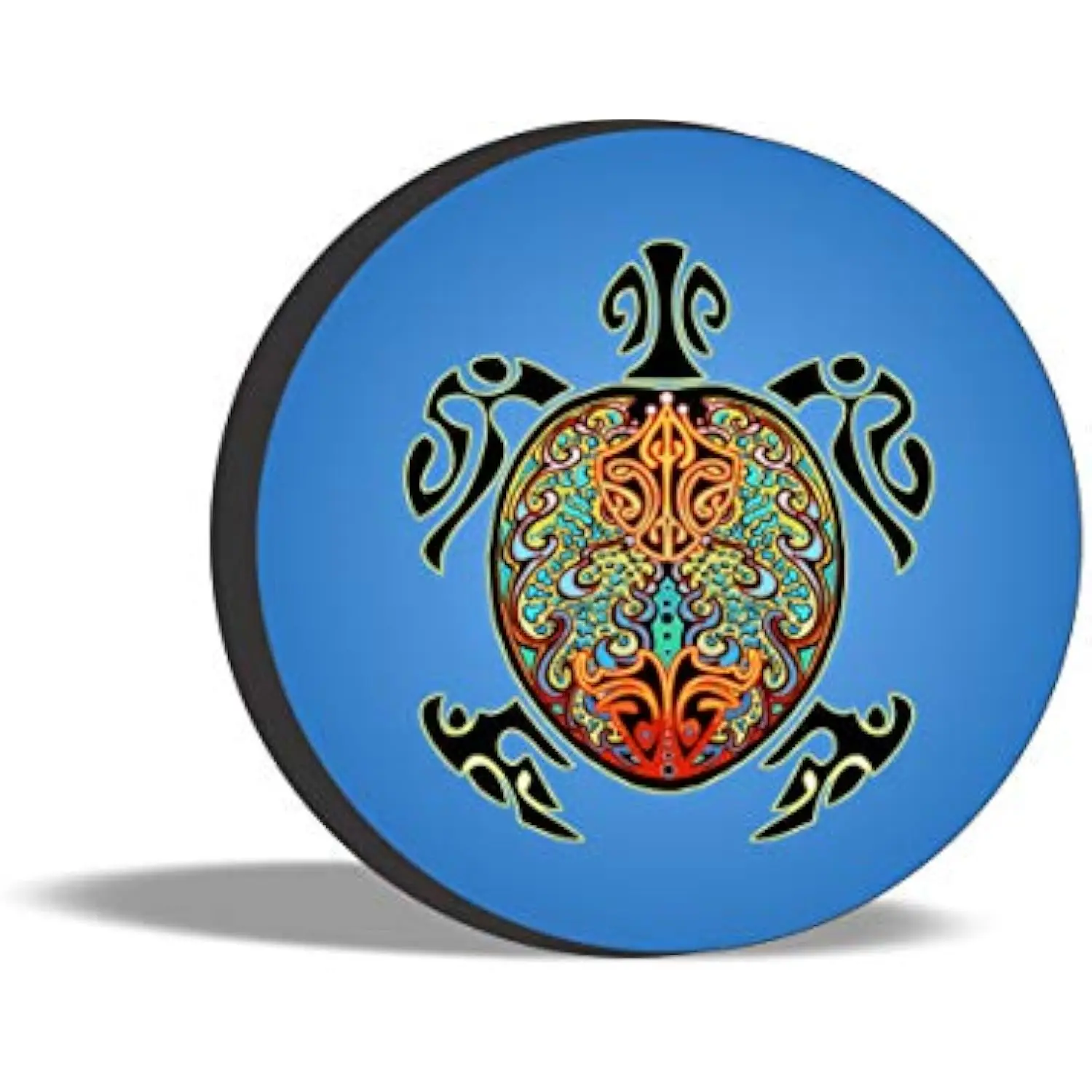 Tribal Turtle Sea Life Thick Spare Tire Cover Polyester Backup Camera Compatible Custom Size