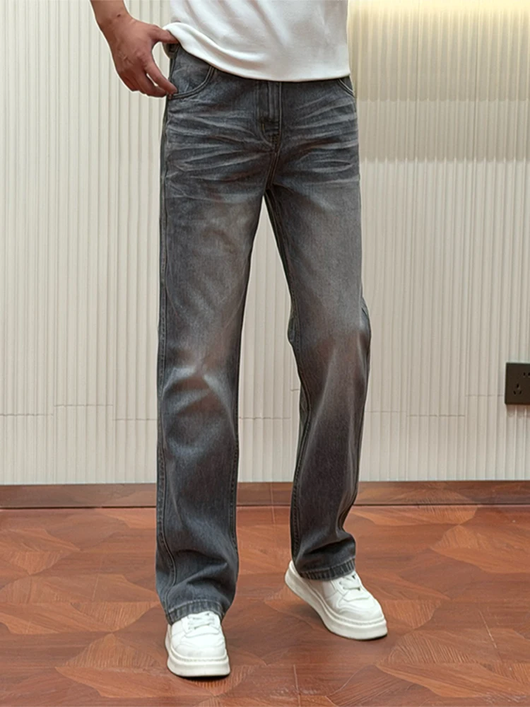 Washed Denim Jeans Men's American Trend Loose Straight Tube Pants Youthful Versatile Long Trousers Autumn 2026 Casual Cotton