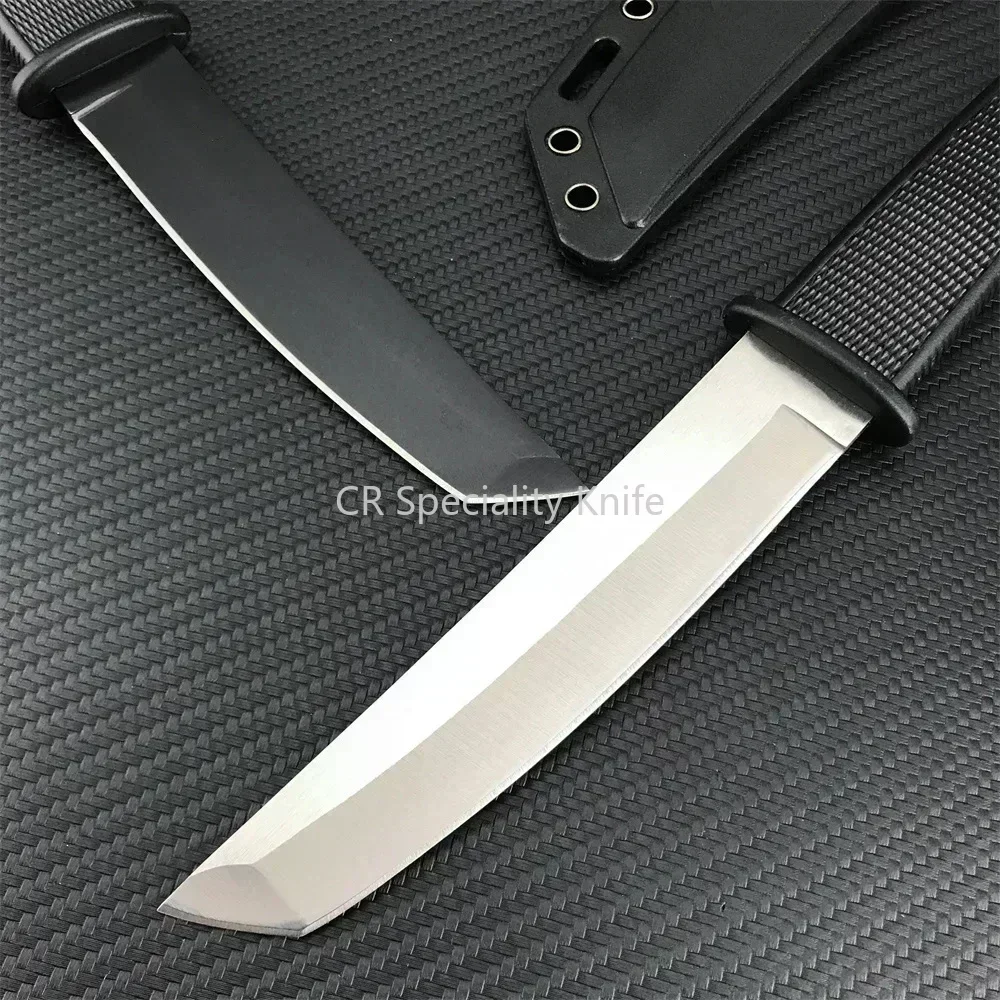 Combat Portable Kobun Tanto Blade Outdoor Fixed Knife 8Cr13Mov Steel Nylon Wave Fibre Handles Katana Tactical Hunting EDC Tool