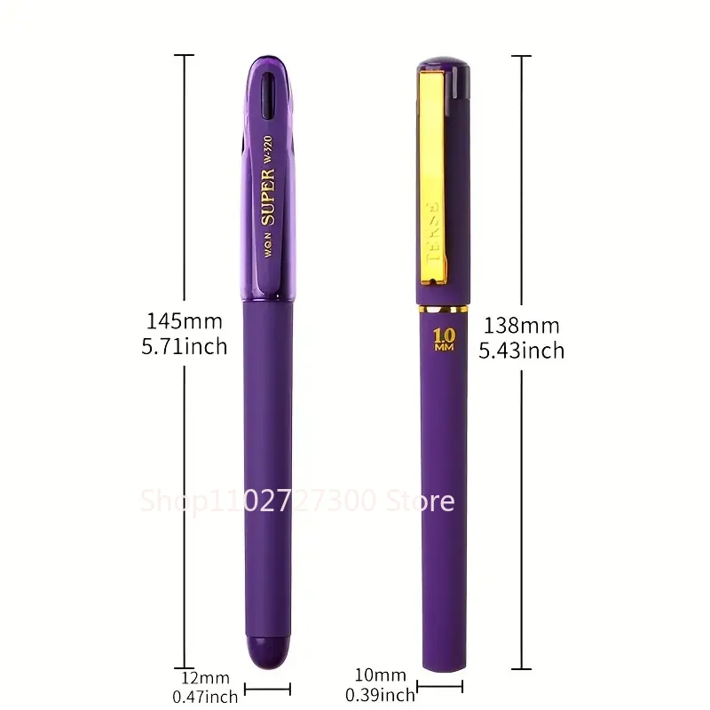 Purple Ink Gel Canetas para Escrita, Grande Capacidade De Recarga, Material De Escritório, De Volta Para A Escola, 1.0mm, 1Pc, 3Pcs