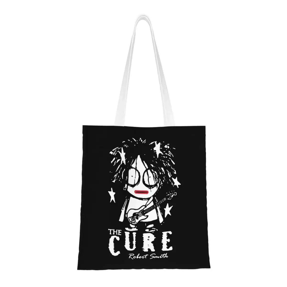 Unisex The Cure Robert Smith Tote Bags Canvas Grocery Bag for Student Handbags