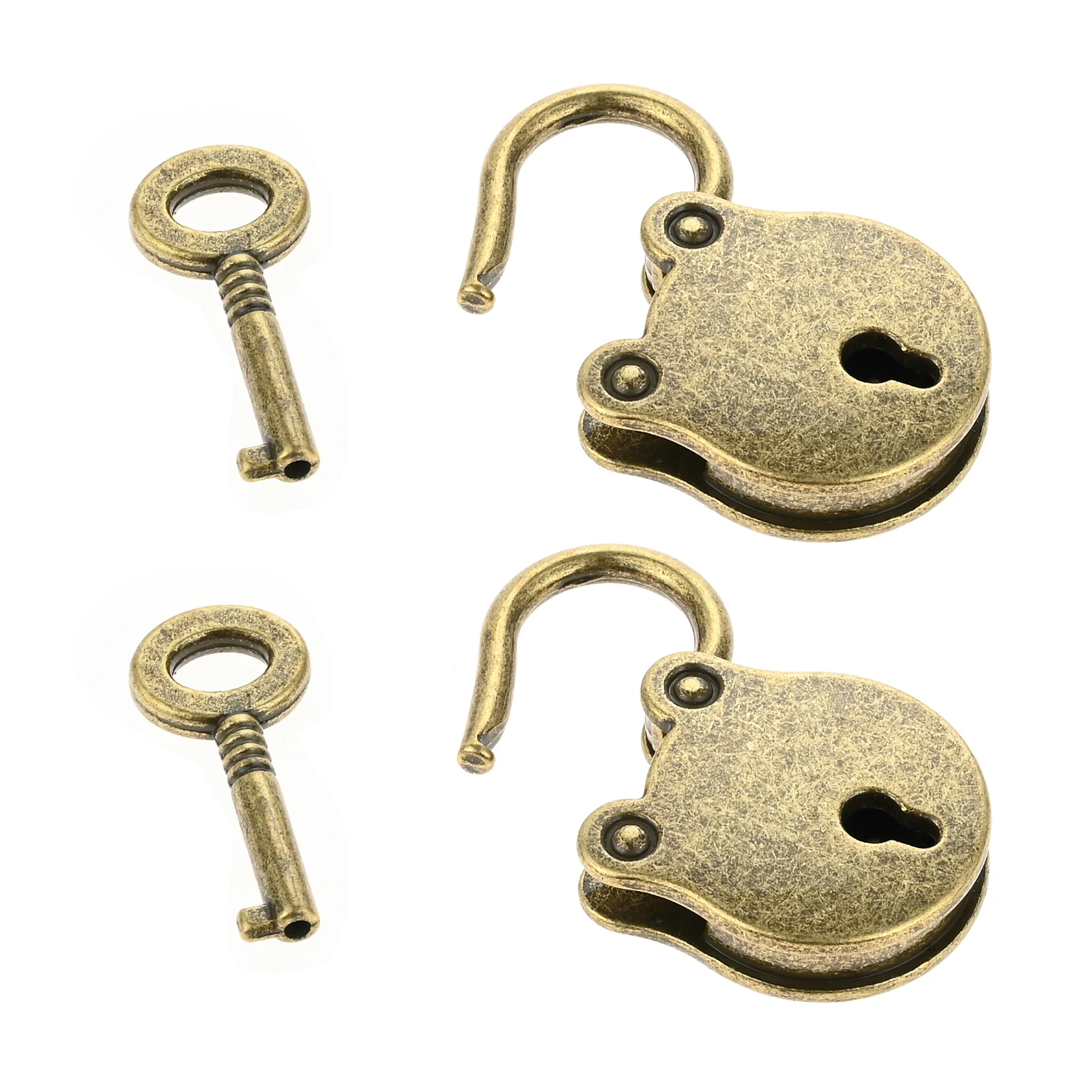 2szt Antyczna mosiężna kłódka z kluczem Vintage Bear Shape Anti-Theft Bag Travel Suitcase Luggage Box Case Keyed Hasps Mini Lock