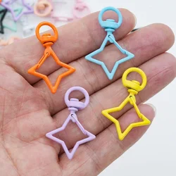 Metals Candy Color Plated Star Pentagram Lobster Clasp Key Hooks Connector Clip For Key Rings DIY Accessories Jewelry Making