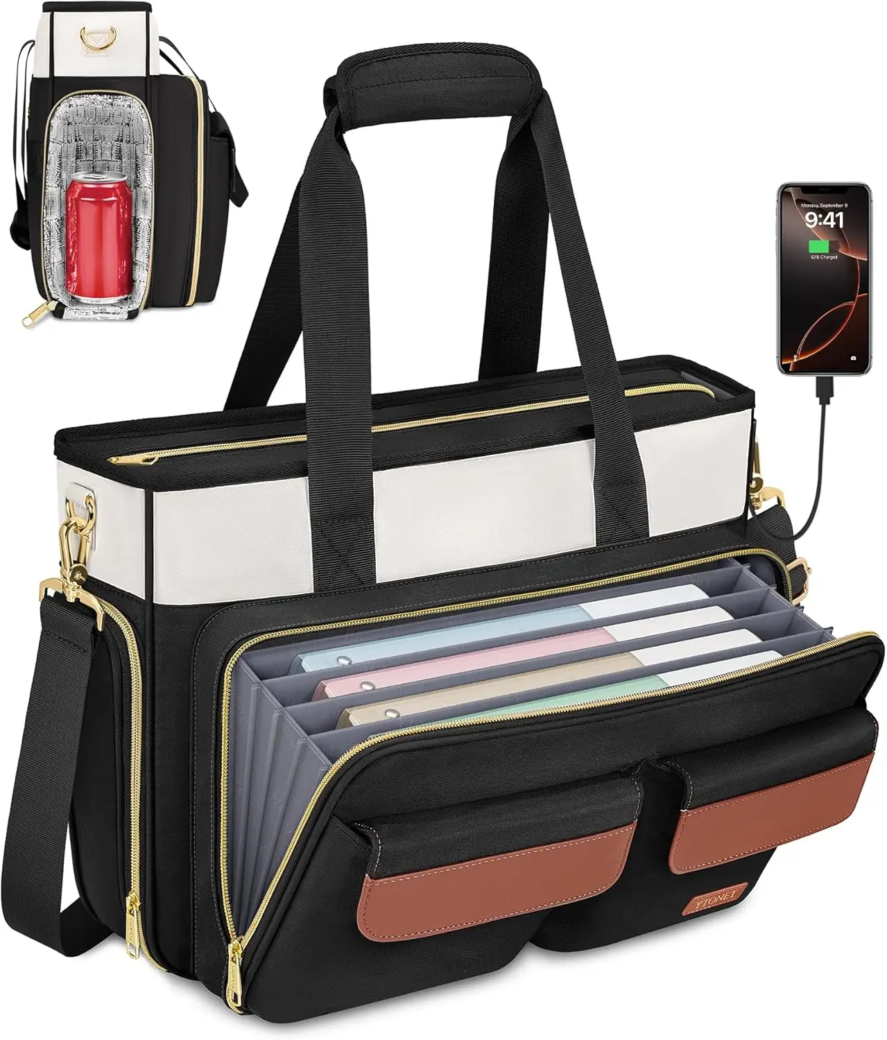 

Сумка для учителя для женщин, сумка для ноутбука 15,6 дюйма с карманами для файлов, рабочая сумка для офиса и медсестер