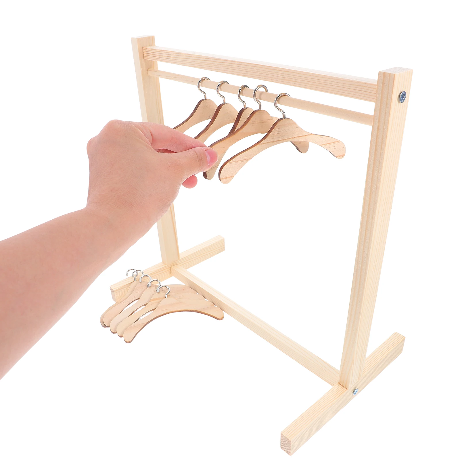 

Hanger Toys Miniature Clothes Hanging Stand Hangers Plastic Rack for Dollhouse Gown Closets