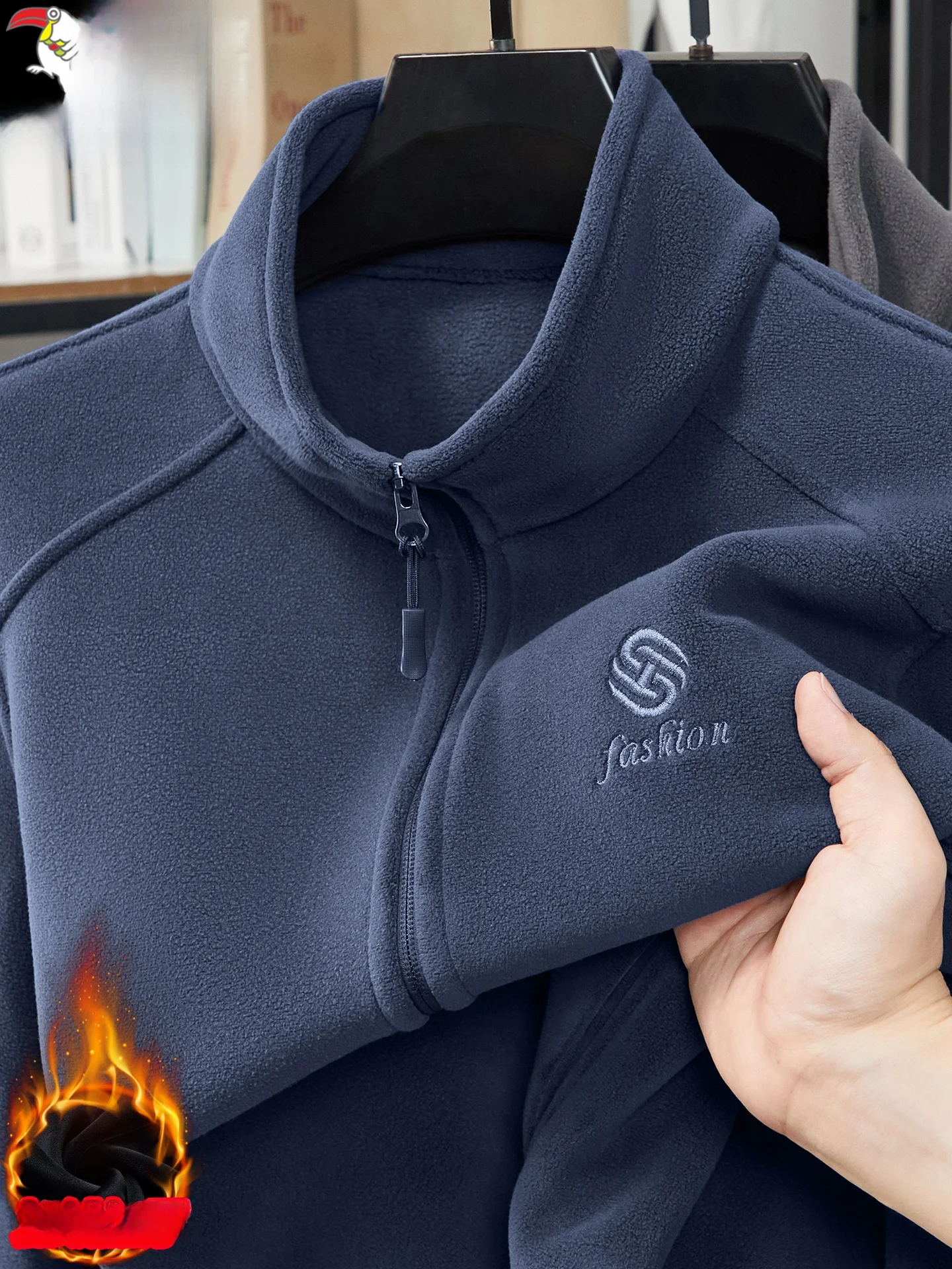 

Мужская утепленная куртка на флисовой подкладке для осени и зимы, бренд Woodpeer, модный городской стиль, с длинными рукавами, на молнии, теплая.